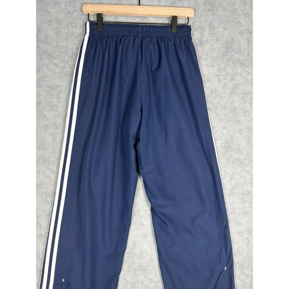 Vintage Y2K Adidas Track Pants Mens L Navy 3 Stripe Ankle Zip Baggy 2005